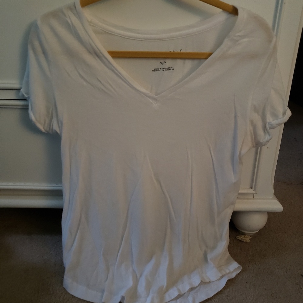 White V-neck